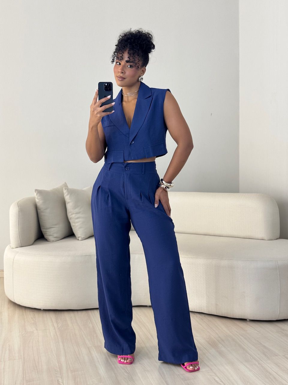 CONJUNTO OLÍVIA CALÇA MARINHO - 0063860055 - CAROLLA FERRARO