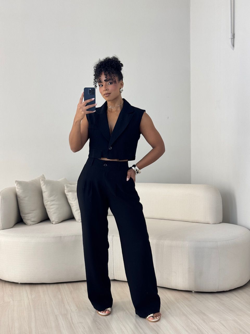 CONJUNTO OLÍVIA CALÇA PRETO - 0063860032 - CAROLLA FERRARO