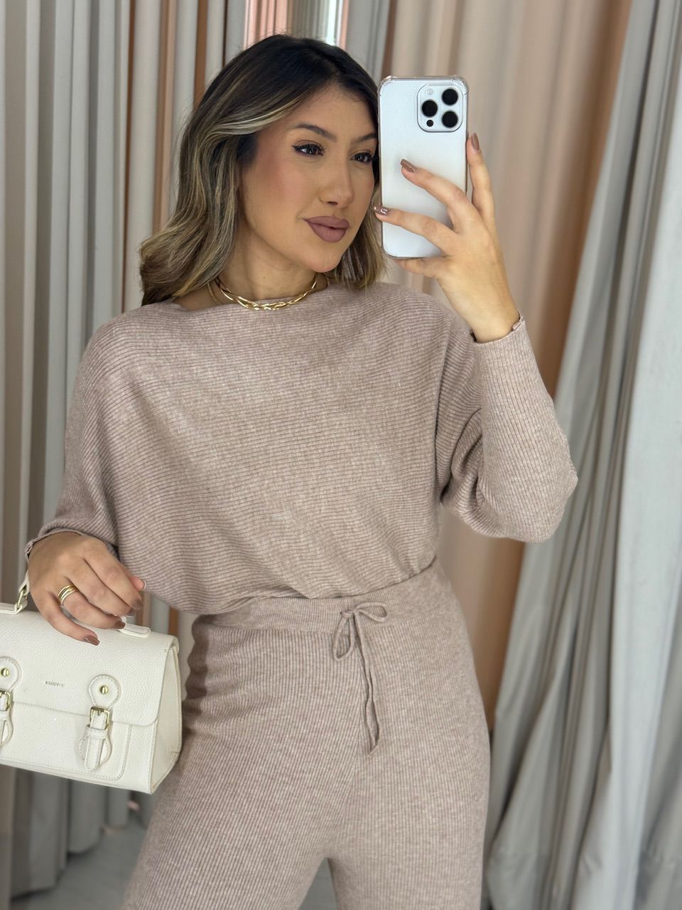 CONJUNTO NAYARA Tricot Rosê