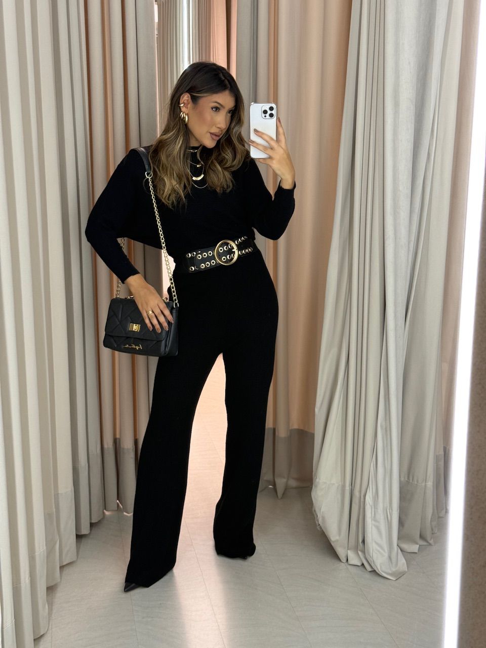 CONJUNTO NAYARA Tricot preto - 0063910032 - CAROLLA FERRARO