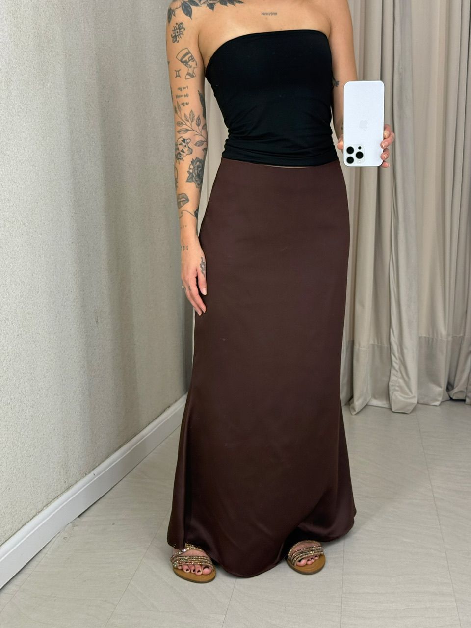 SAIA MARIA HELENA ACETINADA MARROM