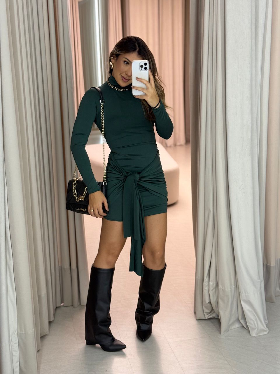 VESTIDO AGNES AMARRAÇÃO VERDE
