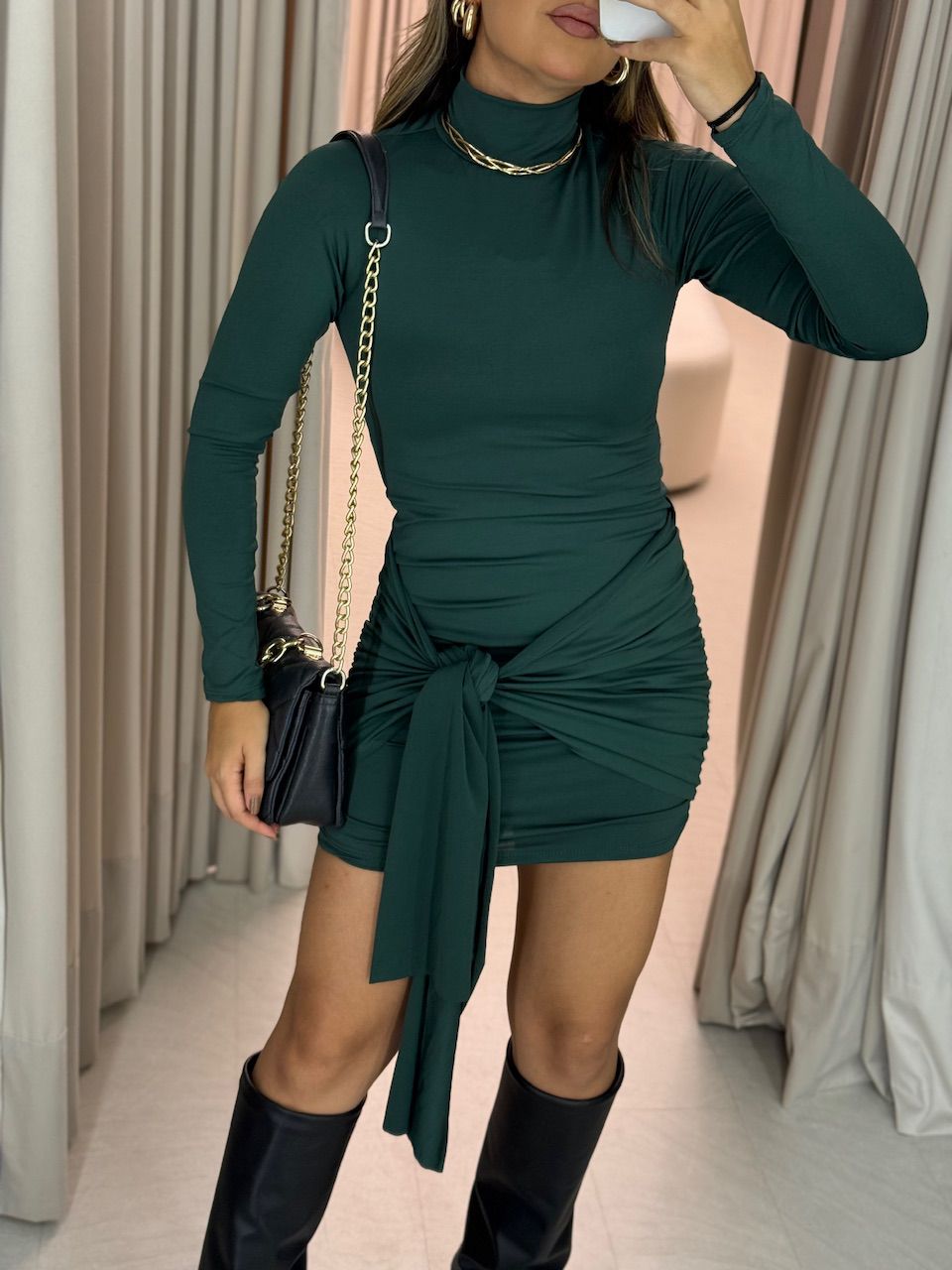 VESTIDO AGNES AMARRAÇÃO VERDE
