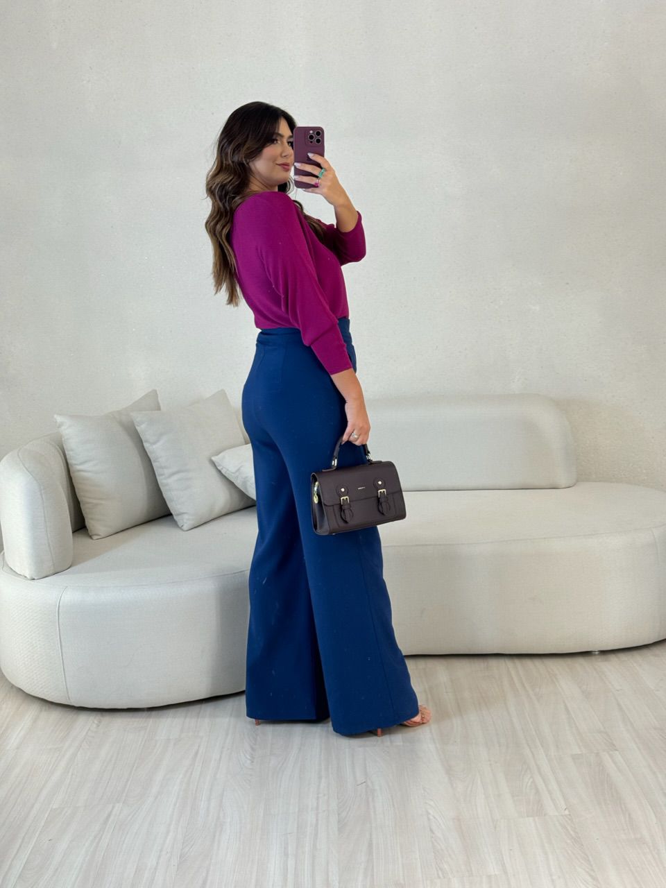 BLUSA CÁTIA MANGA LONGA FUCSIA