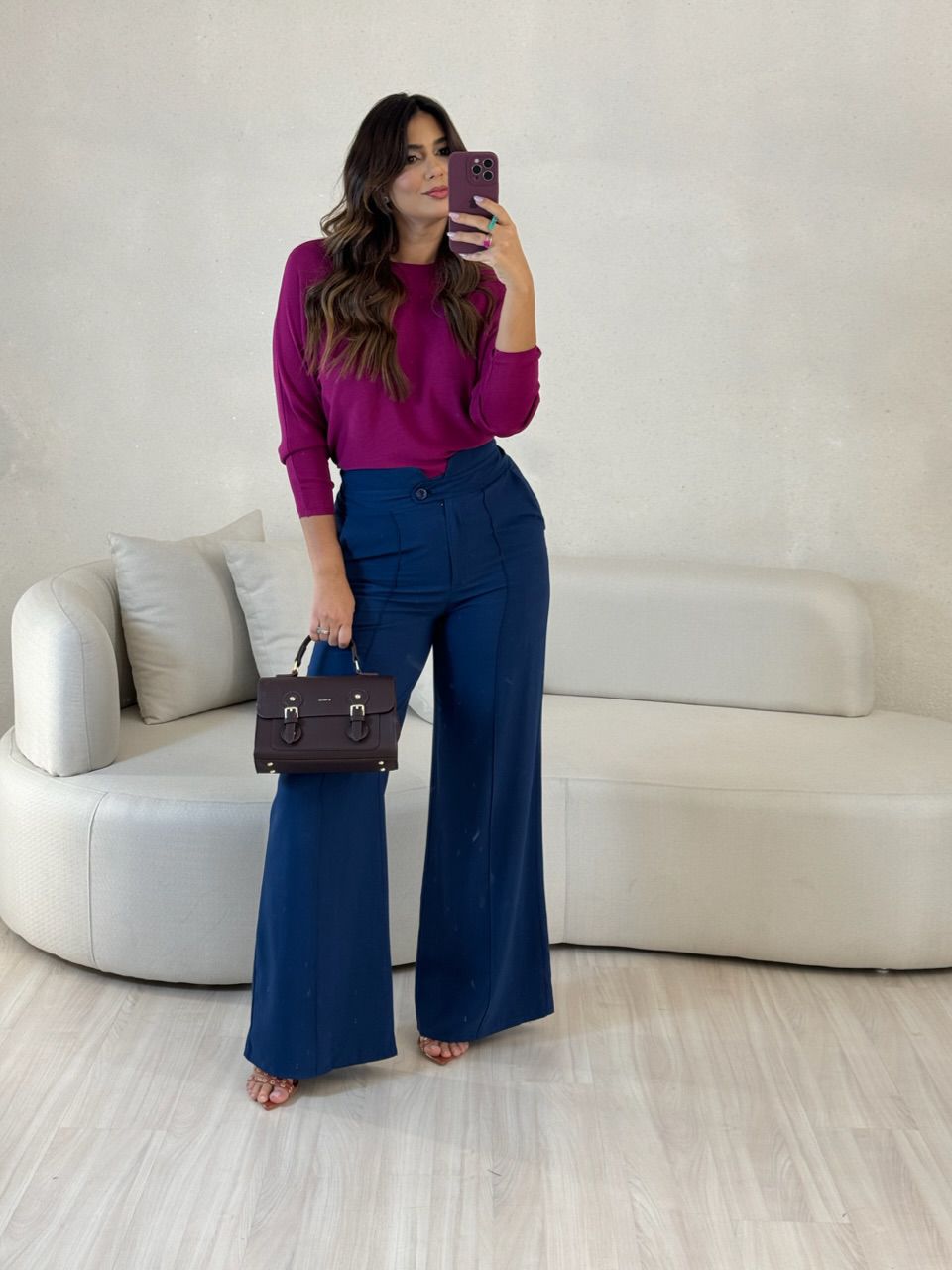 BLUSA CÁTIA MANGA LONGA FUCSIA