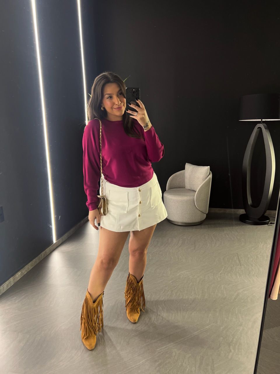 BLUSA CÁTIA MANGA LONGA FUCSIA