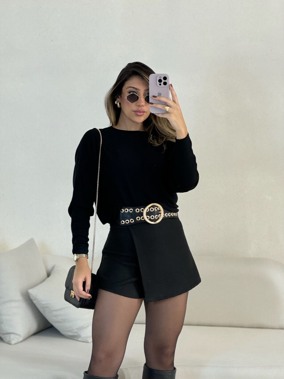 BLUSA CÁTIA MANGA LONGA PRETA - 0053650033 - CAROLLA FERRARO