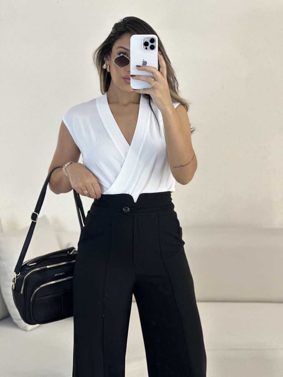 BLUSA TRESPASSADA TRICOZINHO OFF