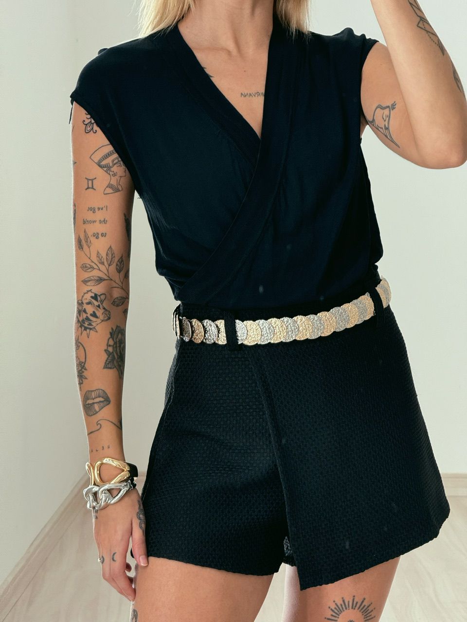 BLUSA TRESPASSADA TRICOZINHO PRETO