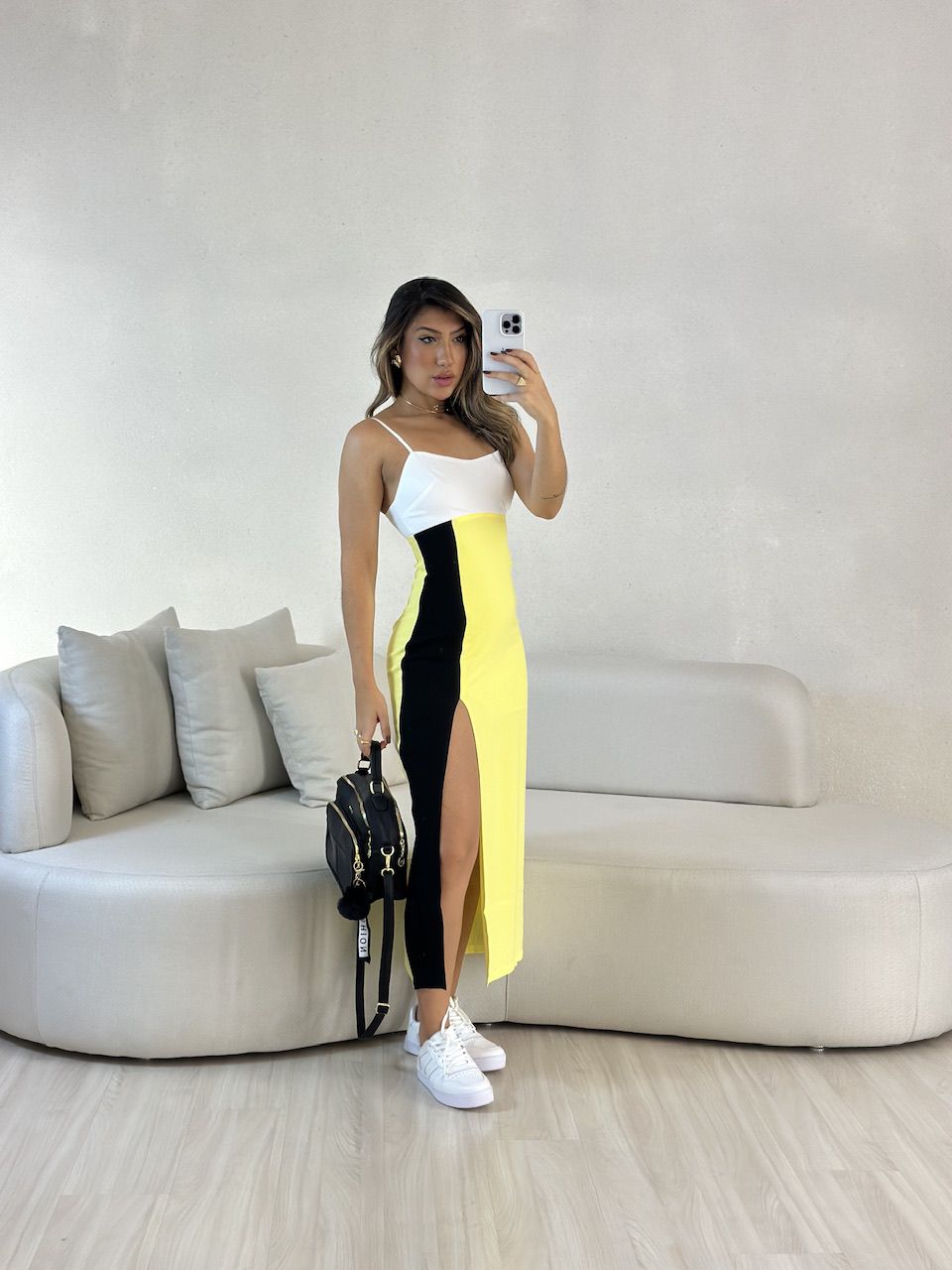 VESTIDO TRICOLOR MIDI OFF