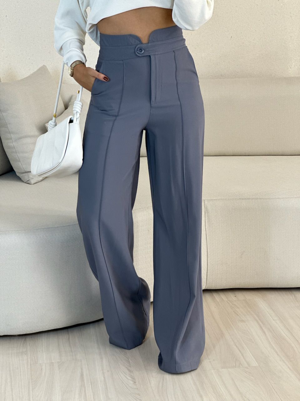 CALÇA LETÍCIA 02 PANTALONA CINZA - 0053640091 - CAROLLA FERRARO