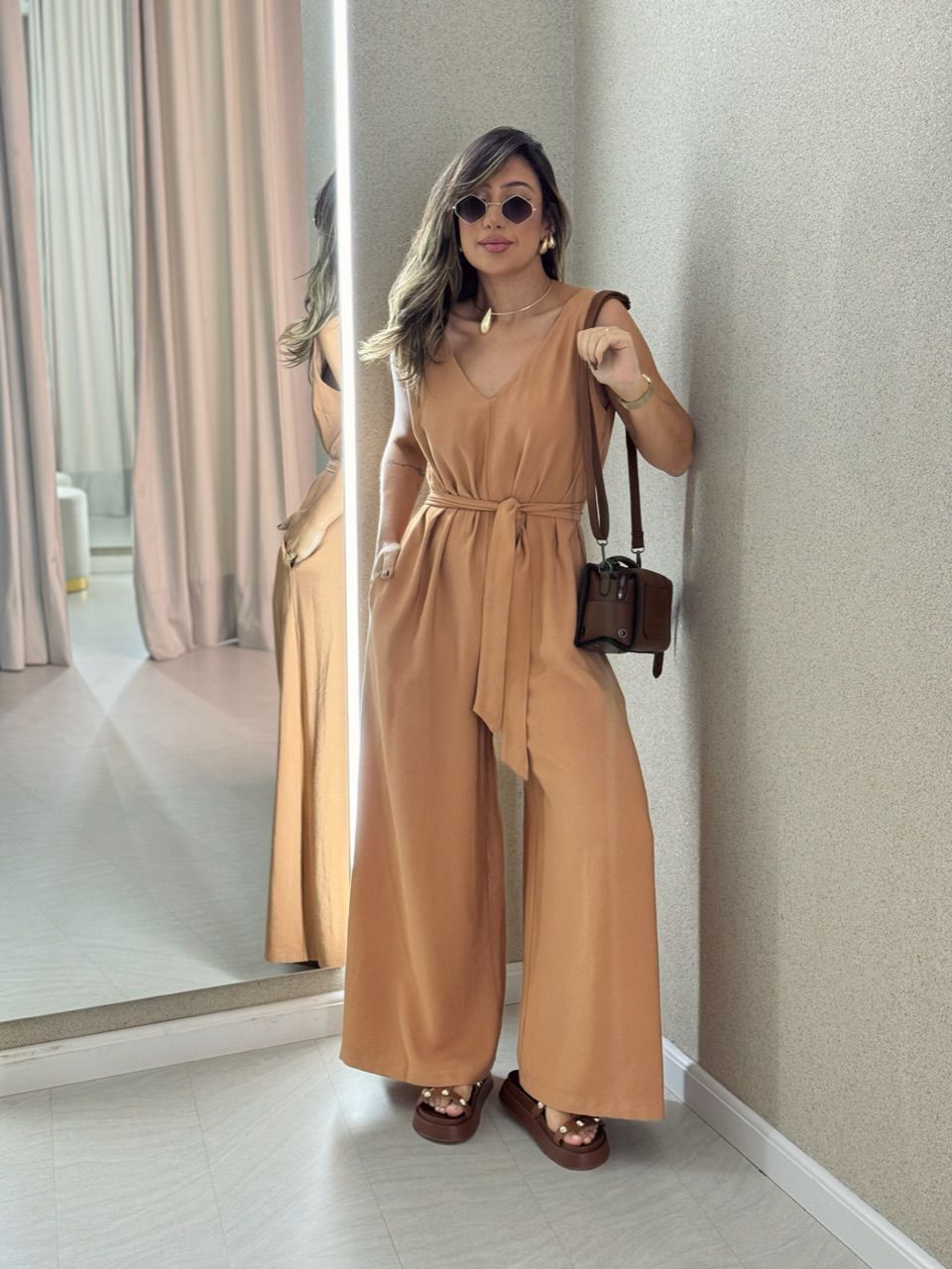 MACACÃO BRENDA PANTALONA NUDE - 0053690049 - CAROLLA FERRARO