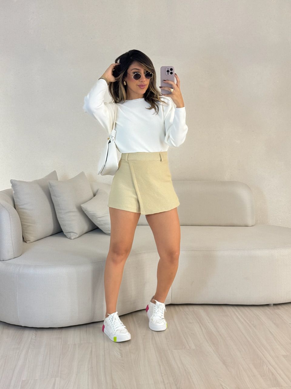 SHORT SAIA ALICE TWEED NUDE