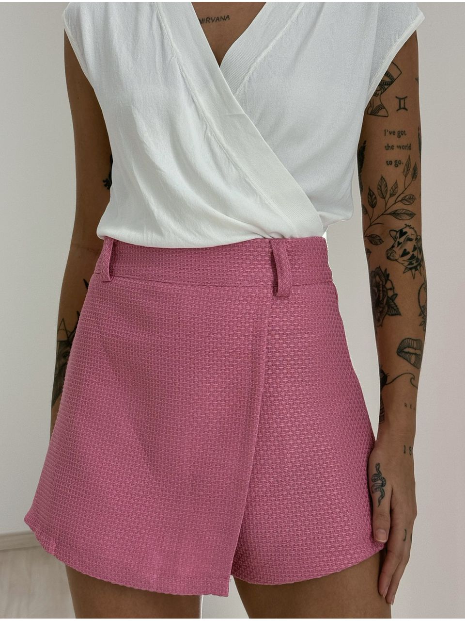 SHORT SAIA ALICE TWEED ROSA