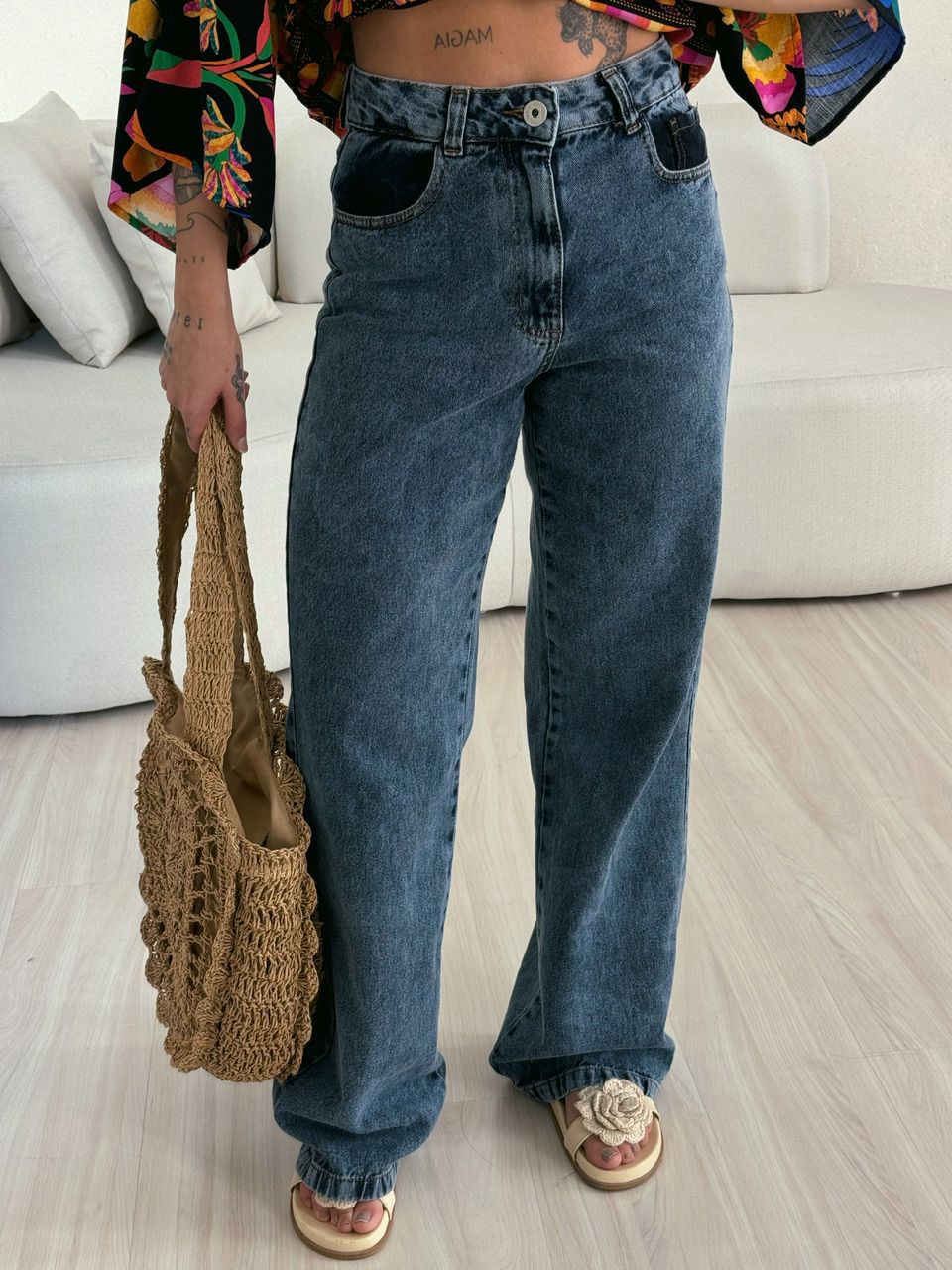 CALÇA LÍVIA JEANS ESTONADA