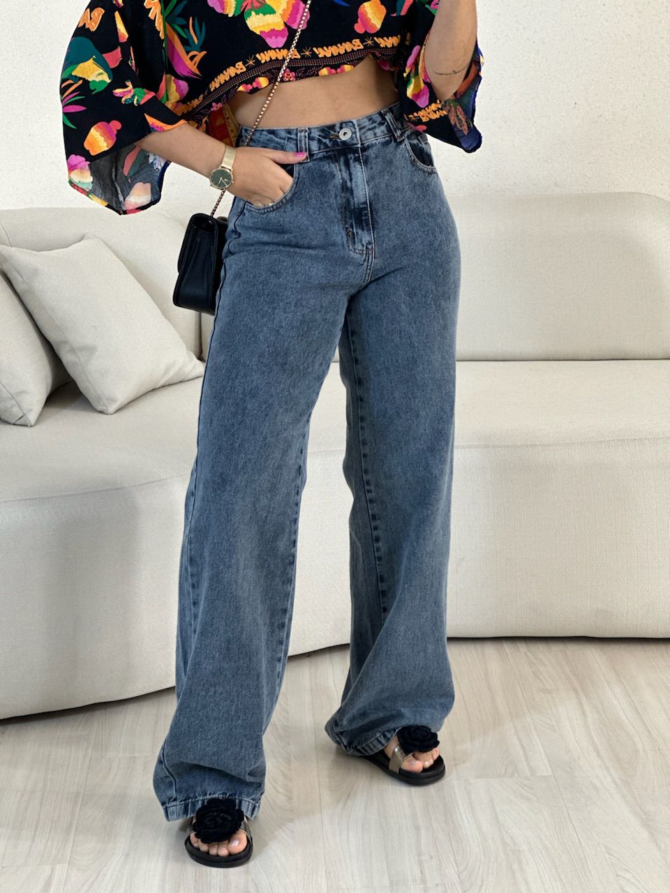 CALÇA LÍVIA JEANS ESTONADA