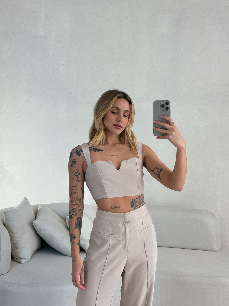 CONJUNTO ROBERTA CALÇA CAQUI