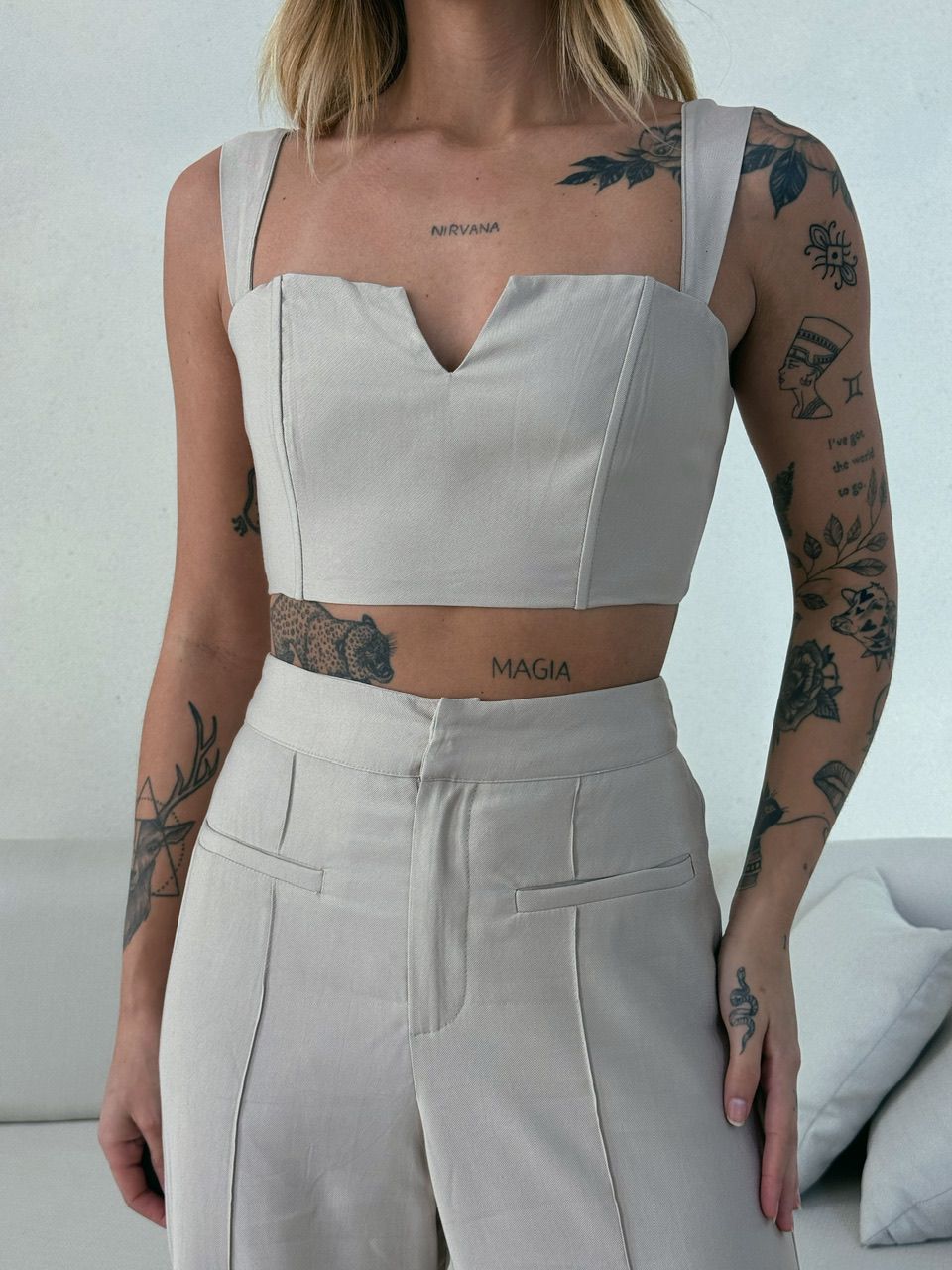 CONJUNTO ROBERTA CALÇA CAQUI