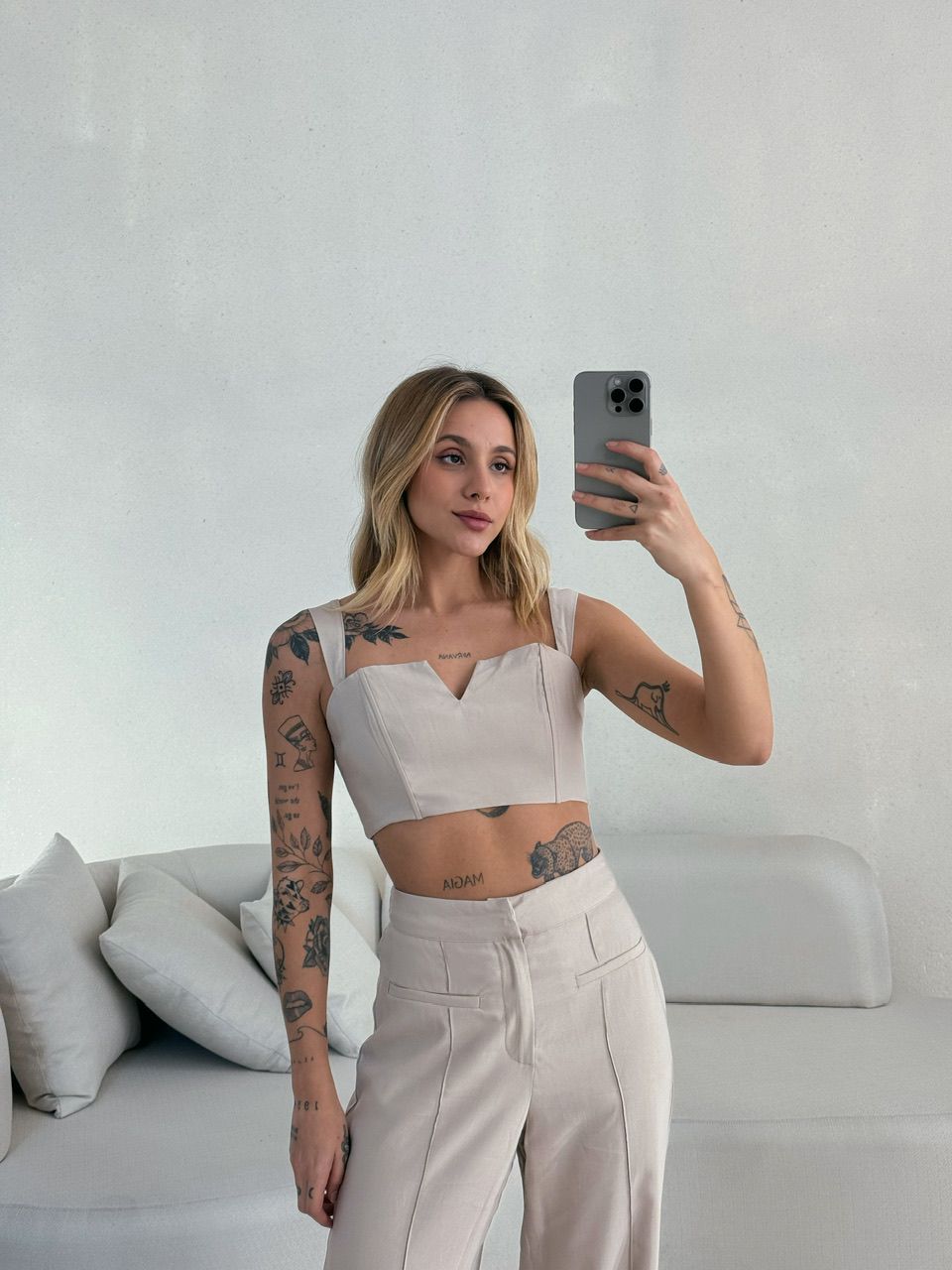 CONJUNTO ROBERTA CALÇA CAQUI