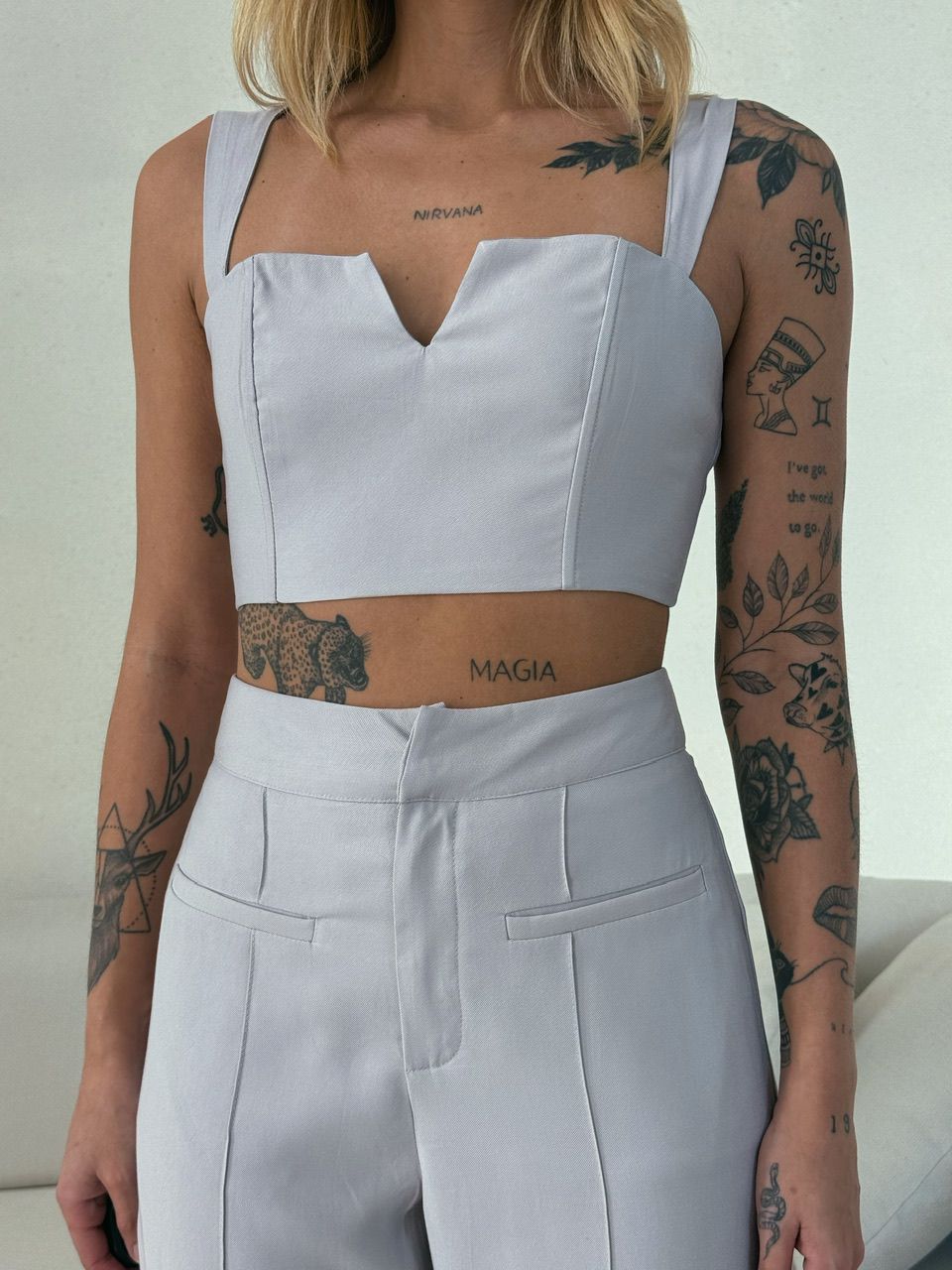 CONJUNTO ROBERTA CALÇA CINZA CLARO