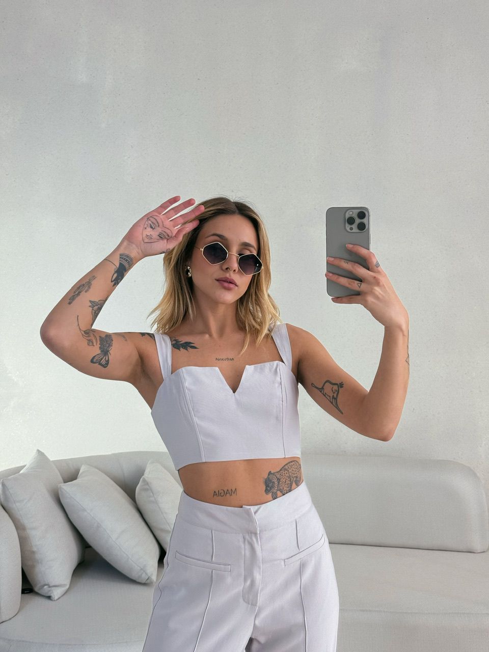 CONJUNTO ROBERTA CALÇA CINZA CLARO