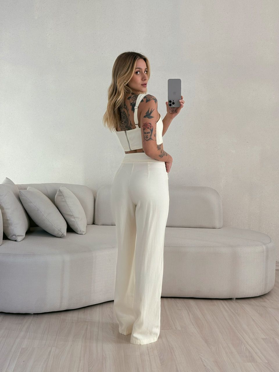 CONJUNTO ROBERTA CALÇA MARFIM
