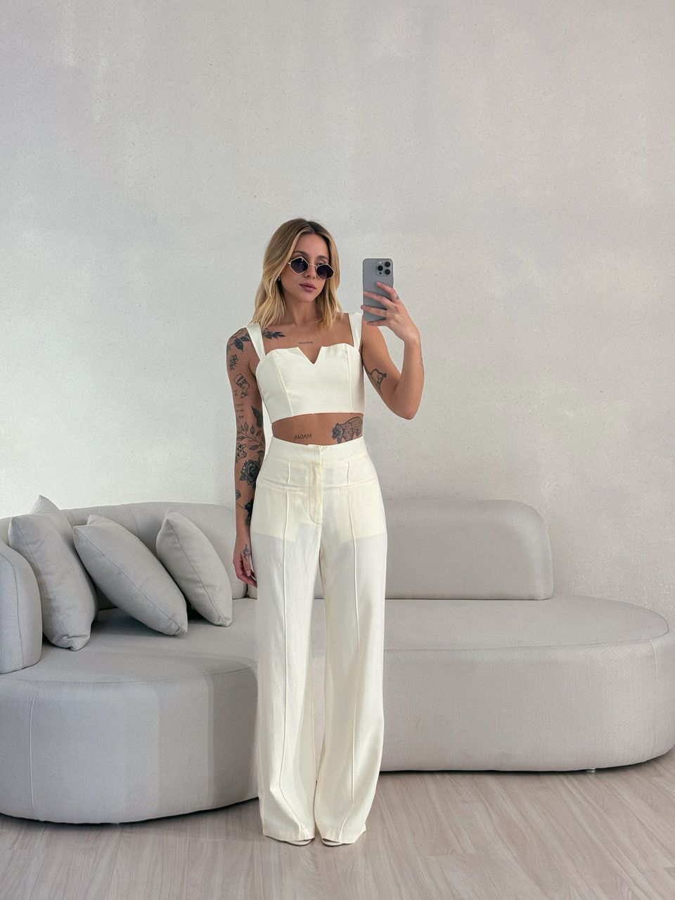 CONJUNTO ROBERTA CALÇA MARFIM
