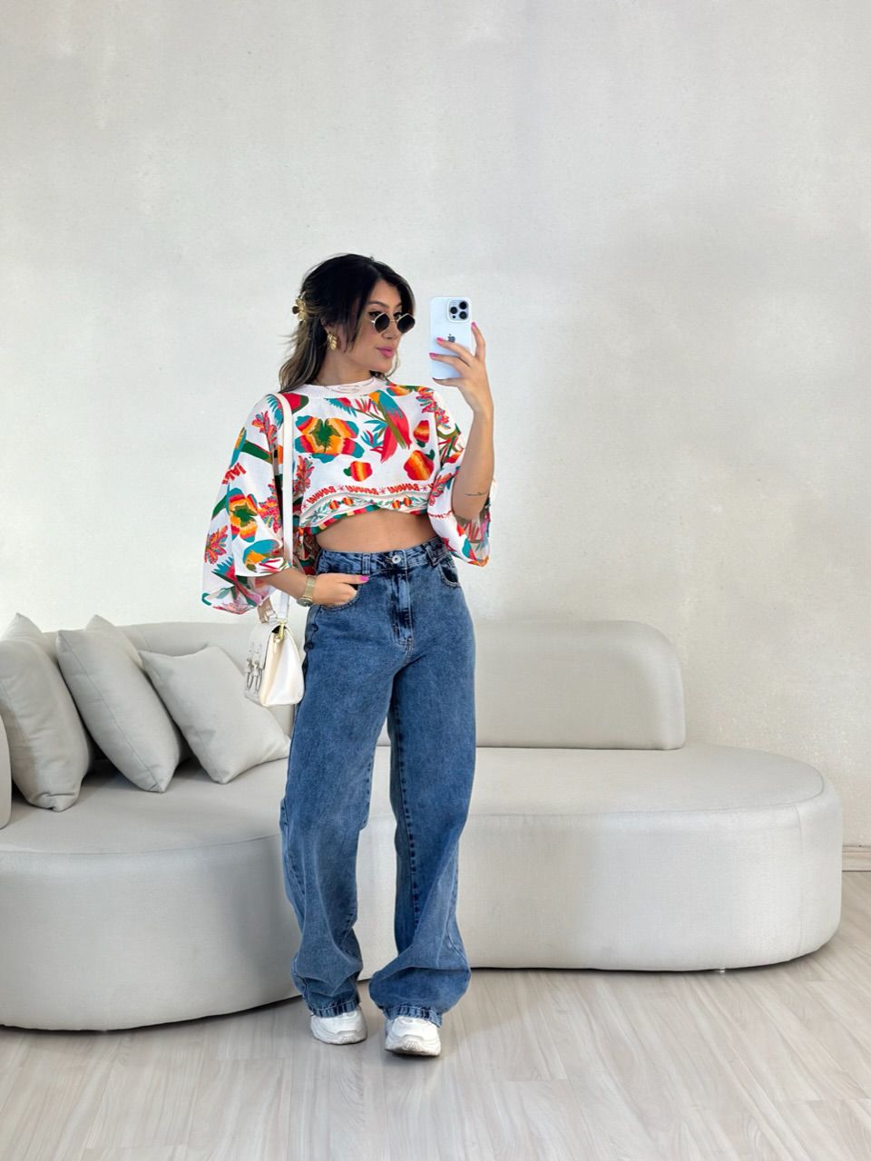 CROPPED FLORA ESTAMPADO OFF