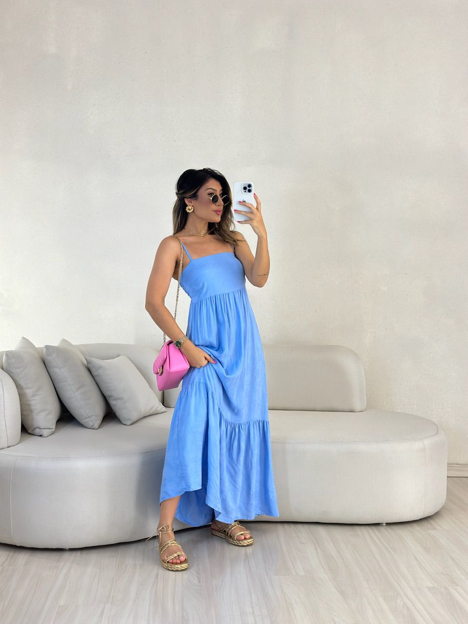 VESTIDO ALICIA ALÇA BABY BLUE - 0054800365 - CAROLLA FERRARO