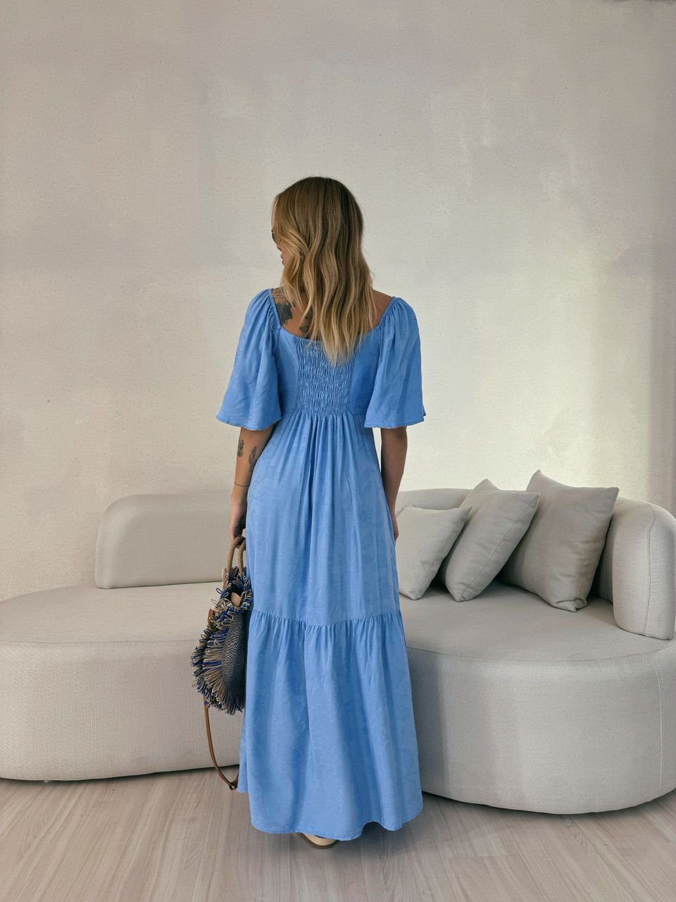 VESTIDO LAUANA MANGA BABY BLUE