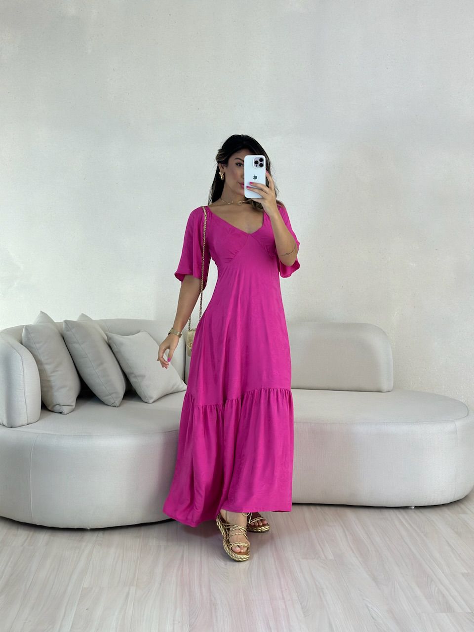 VESTIDO LAUANA MANGA PINK
