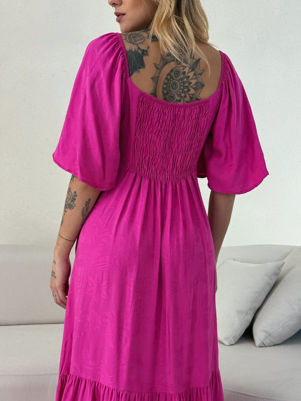 VESTIDO LAUANA MANGA PINK