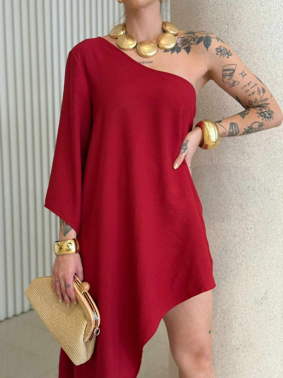 CONJUNTO ATENA NULA MANGA VERMELHO RUBI