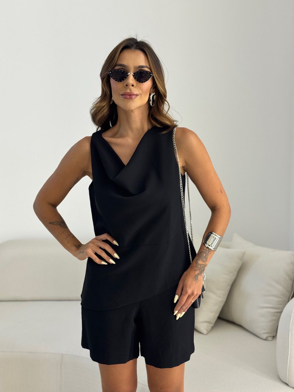 CONJUNTO EMILI SHORT PRETO
