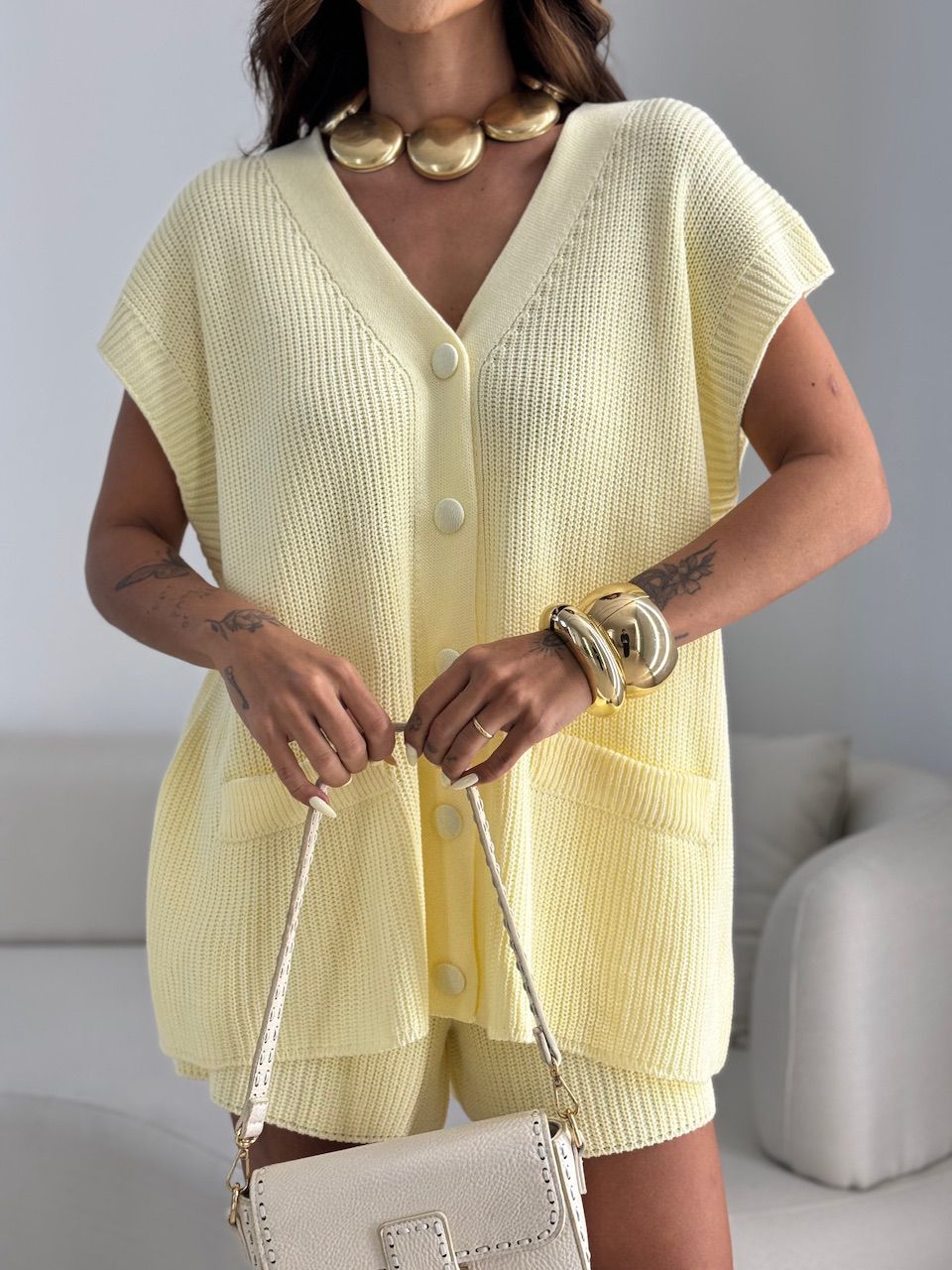 CONJUNTO EUNICE TRICOT YELLOW BUTTER