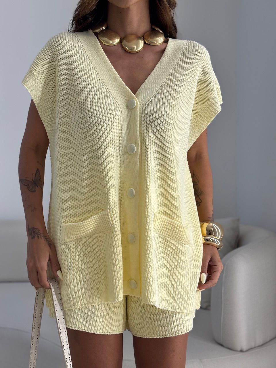 CONJUNTO EUNICE TRICOT YELLOW BUTTER