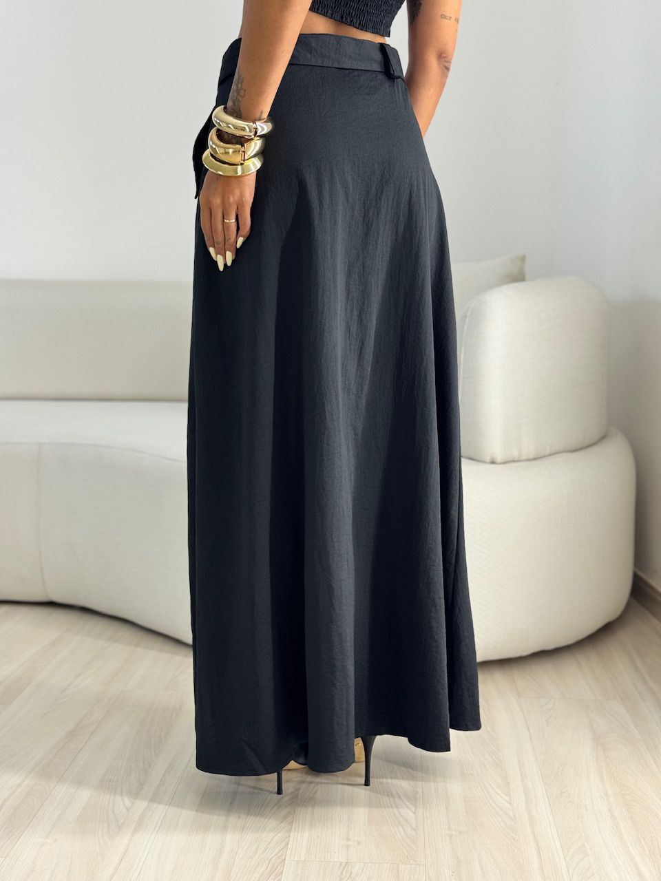 CONJUNTO MAIARA SAIA LONGA PRETO