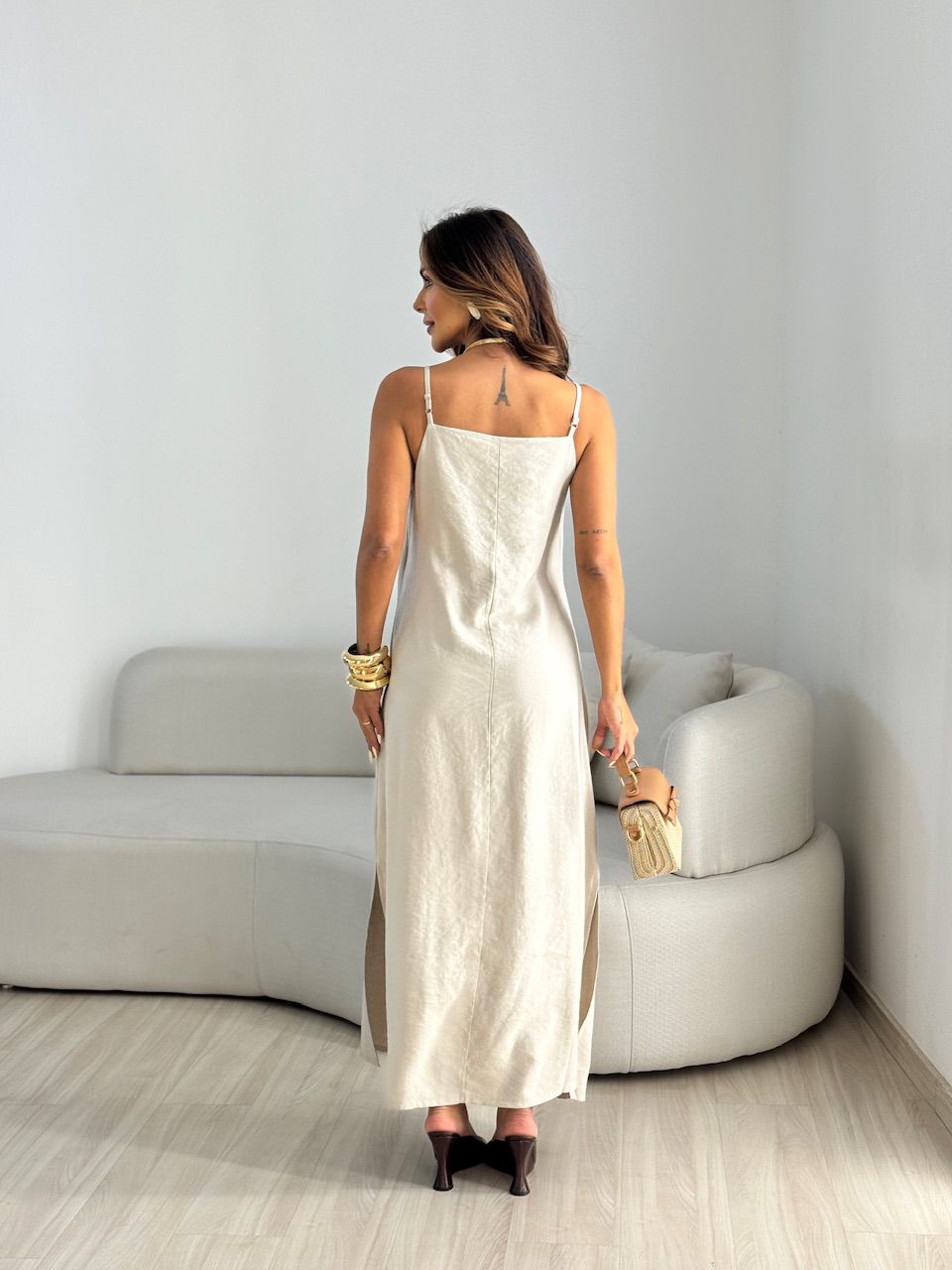 VESTIDO CIBELE ALÇA AREIA