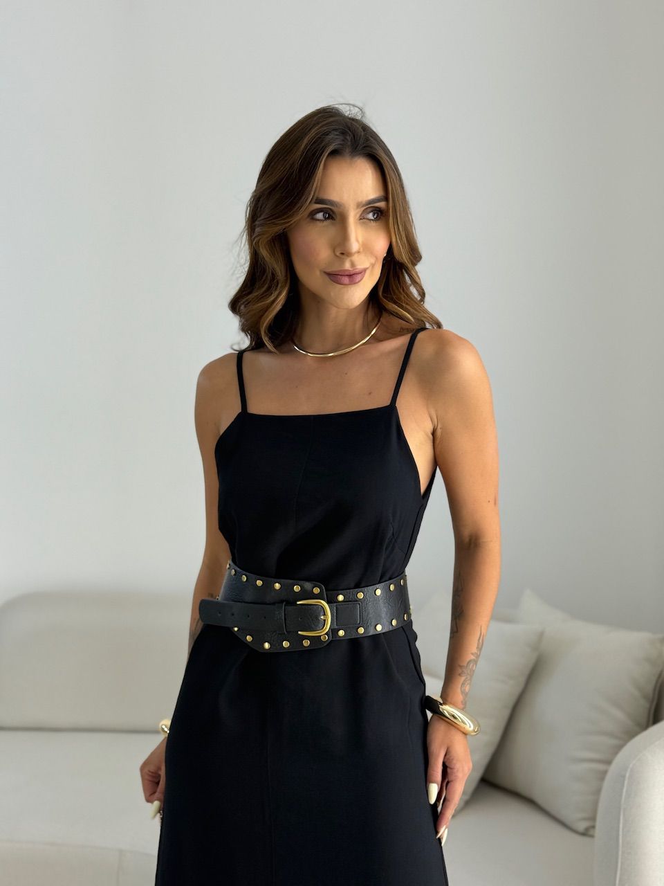 VESTIDO CIBELE ALÇA PRETO