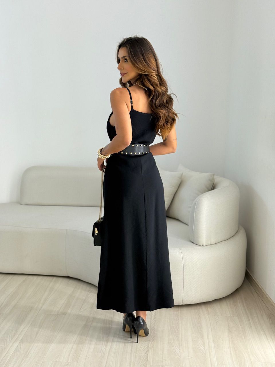 VESTIDO CIBELE ALÇA PRETO