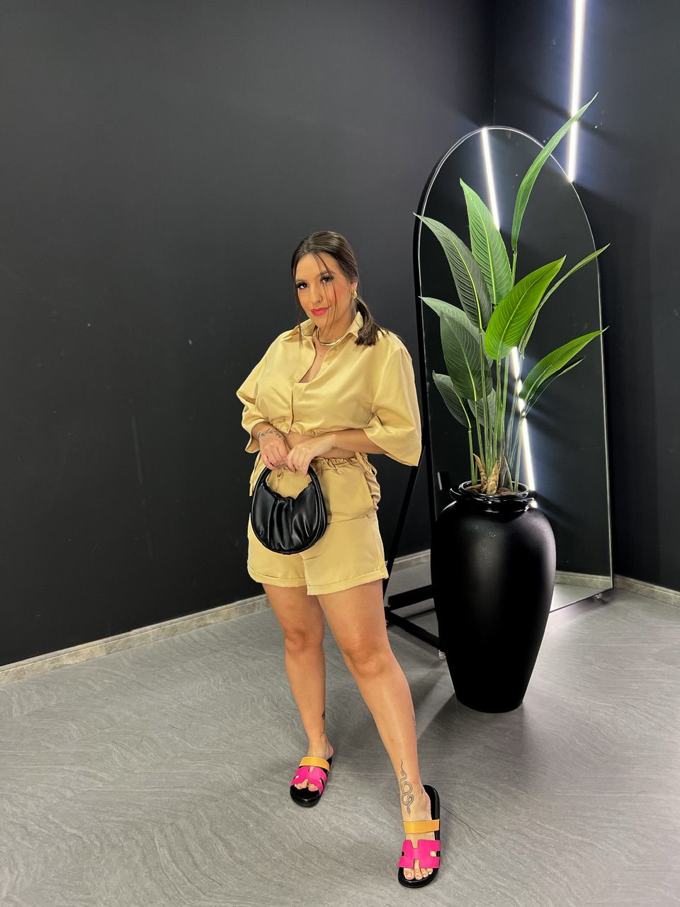 CONJUNTO GRAZI SHORT CAPUCCINO 