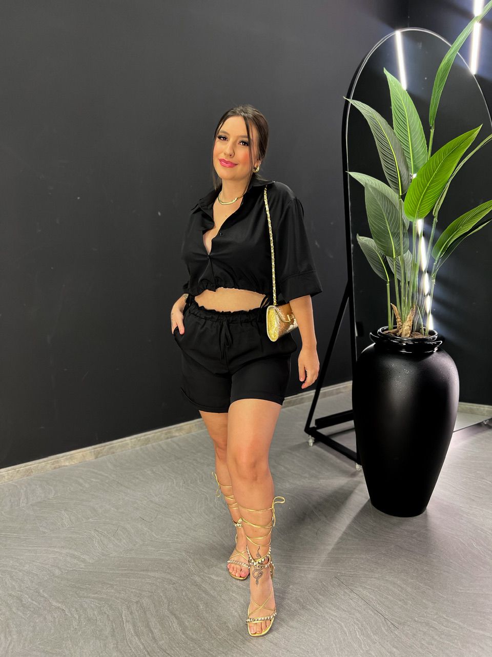 CONJUNTO GRAZI SHORT PRETO