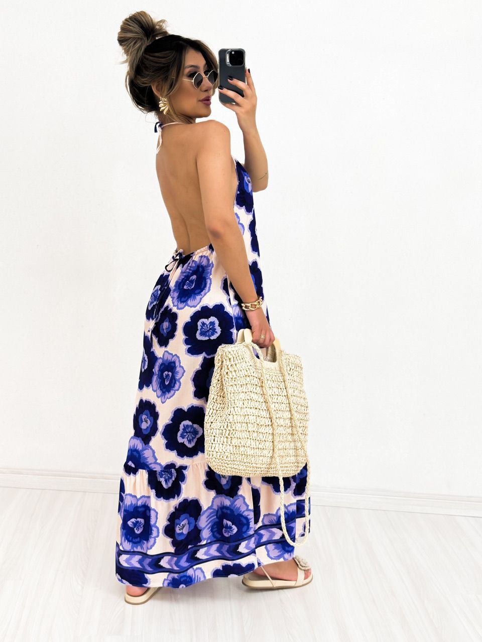 VESTIDO ANA CLARA FLORAL AZUL