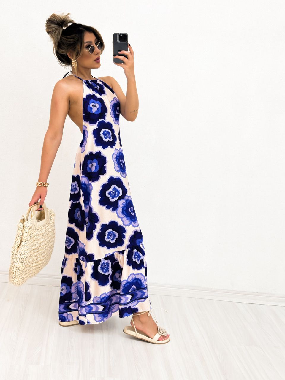 VESTIDO ANA CLARA FLORAL AZUL