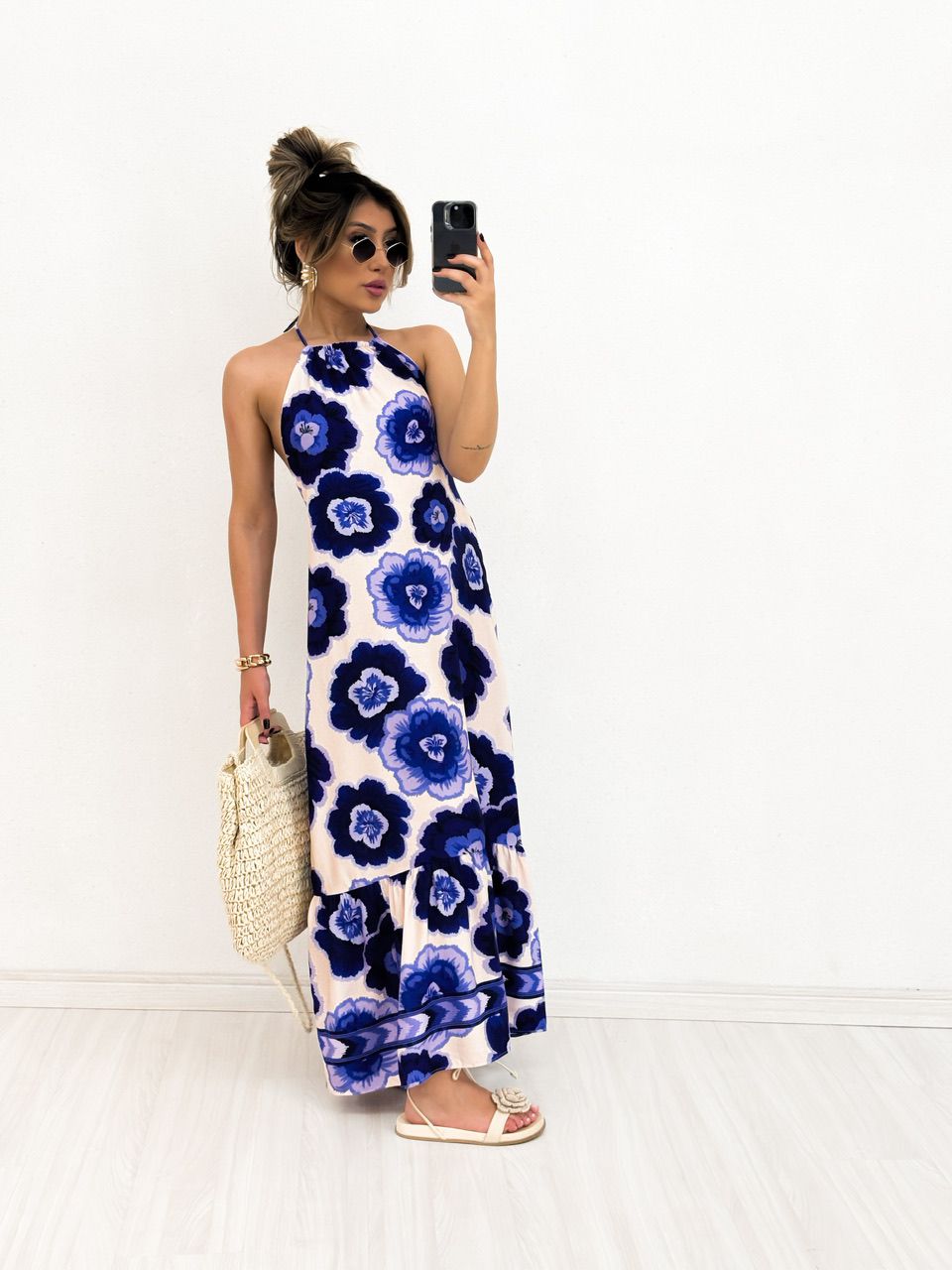 VESTIDO ANA CLARA FLORAL AZUL