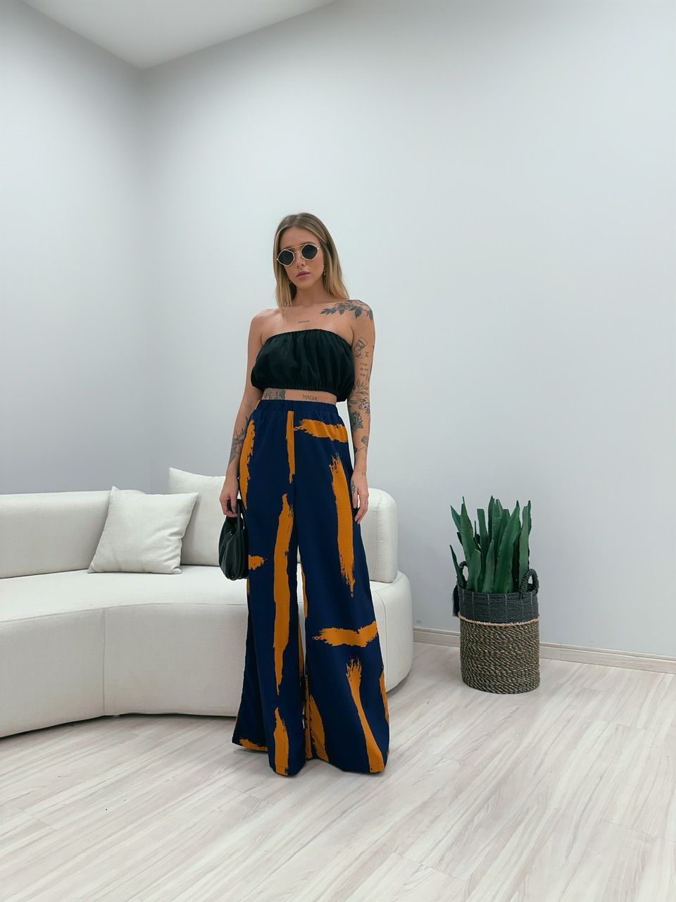CALÇA MAYA ESTAMPADA AZUL
