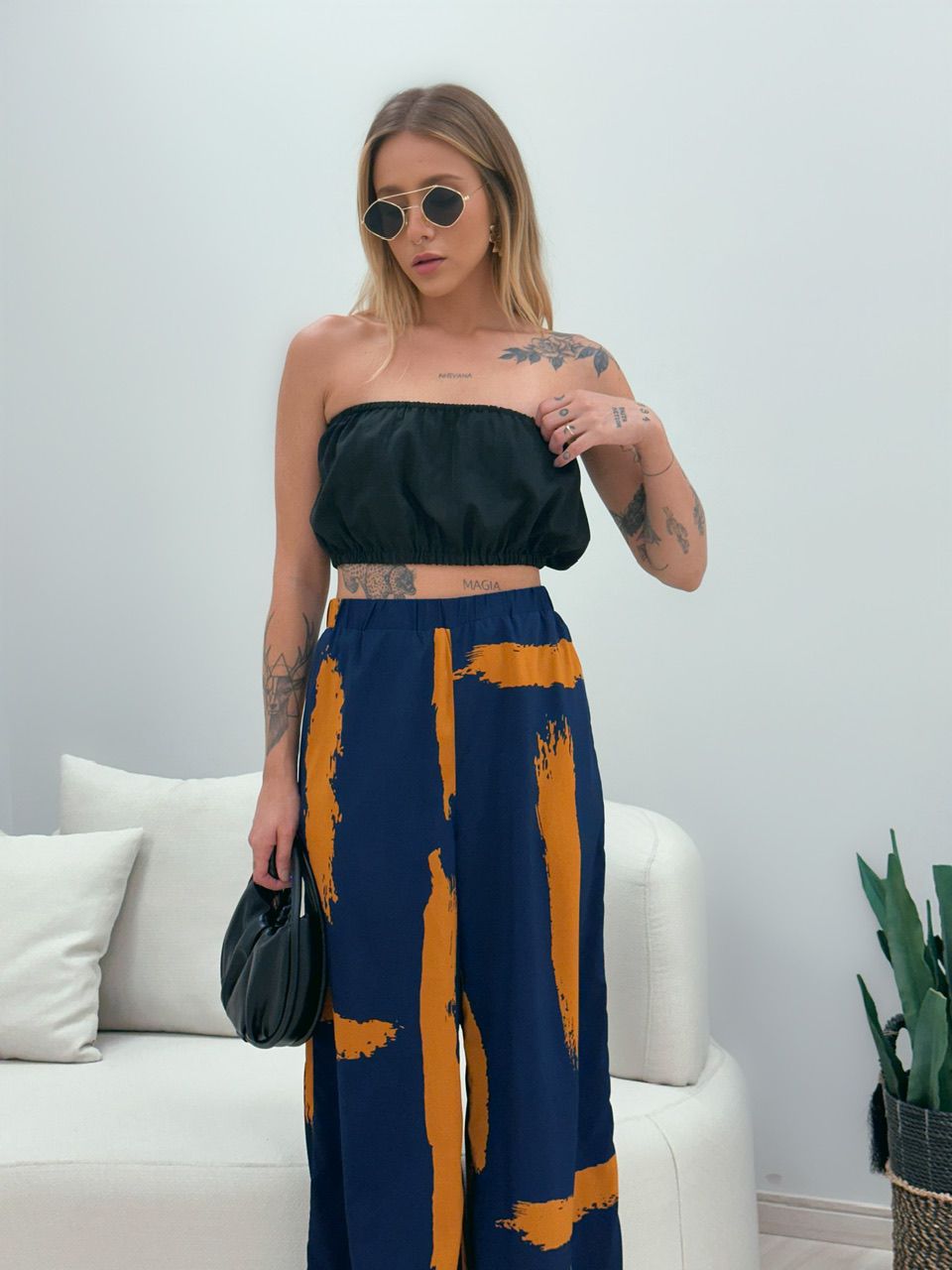 CALÇA MAYA ESTAMPADA AZUL