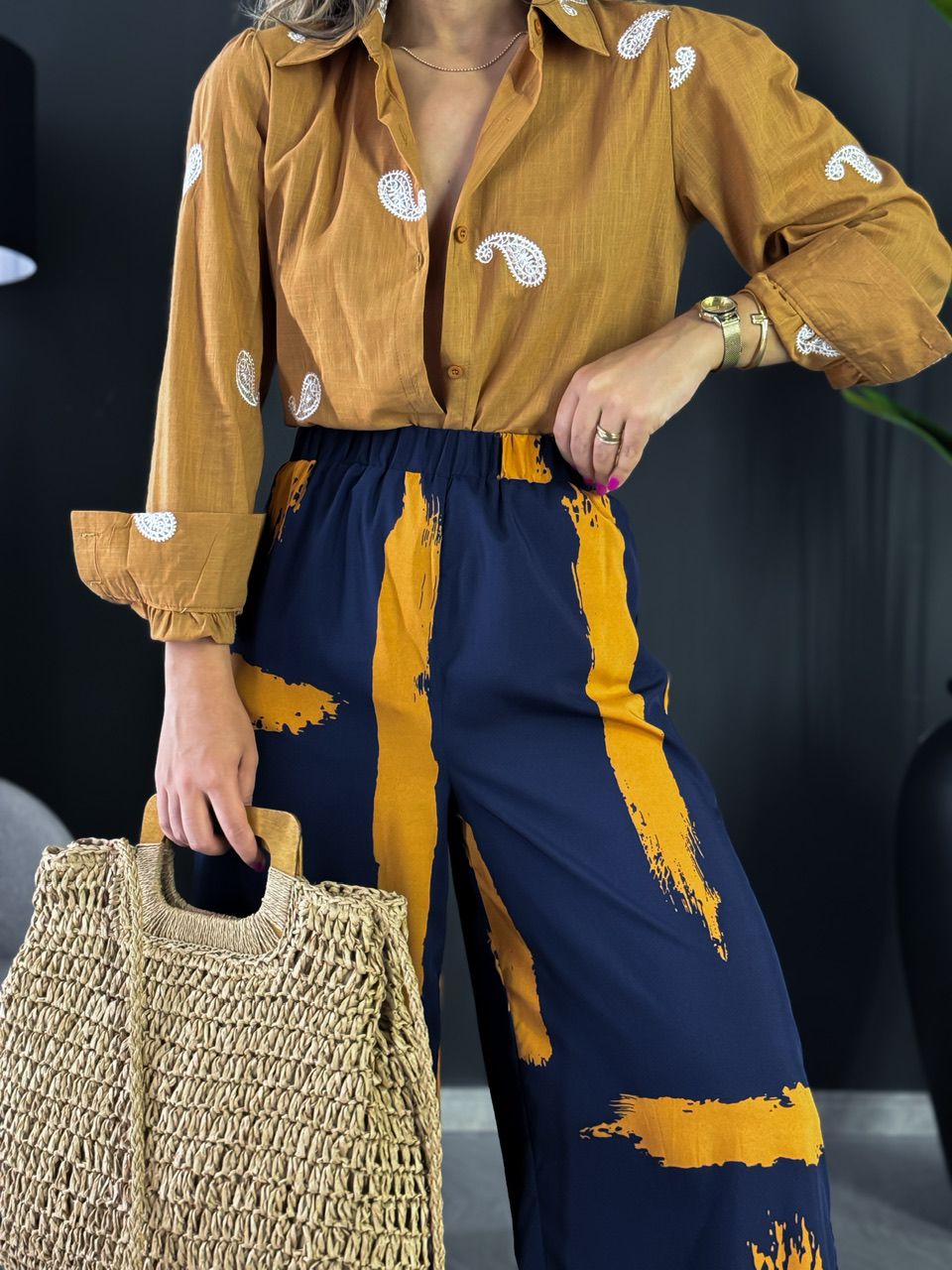 CALÇA MAYA ESTAMPADA AZUL