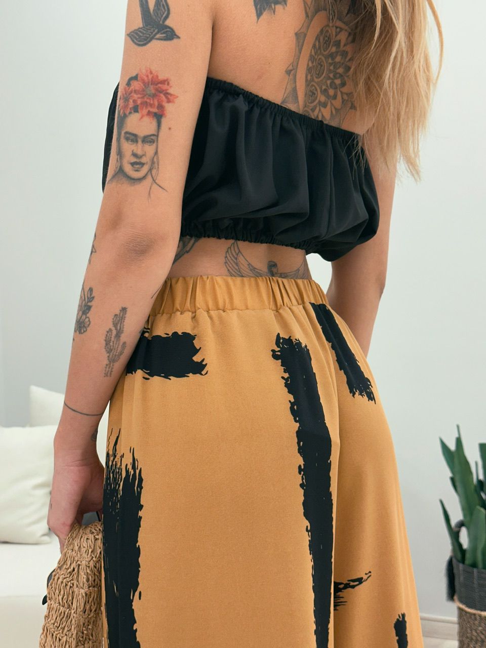 CALÇA MAYA ESTAMPADA CARAMELO