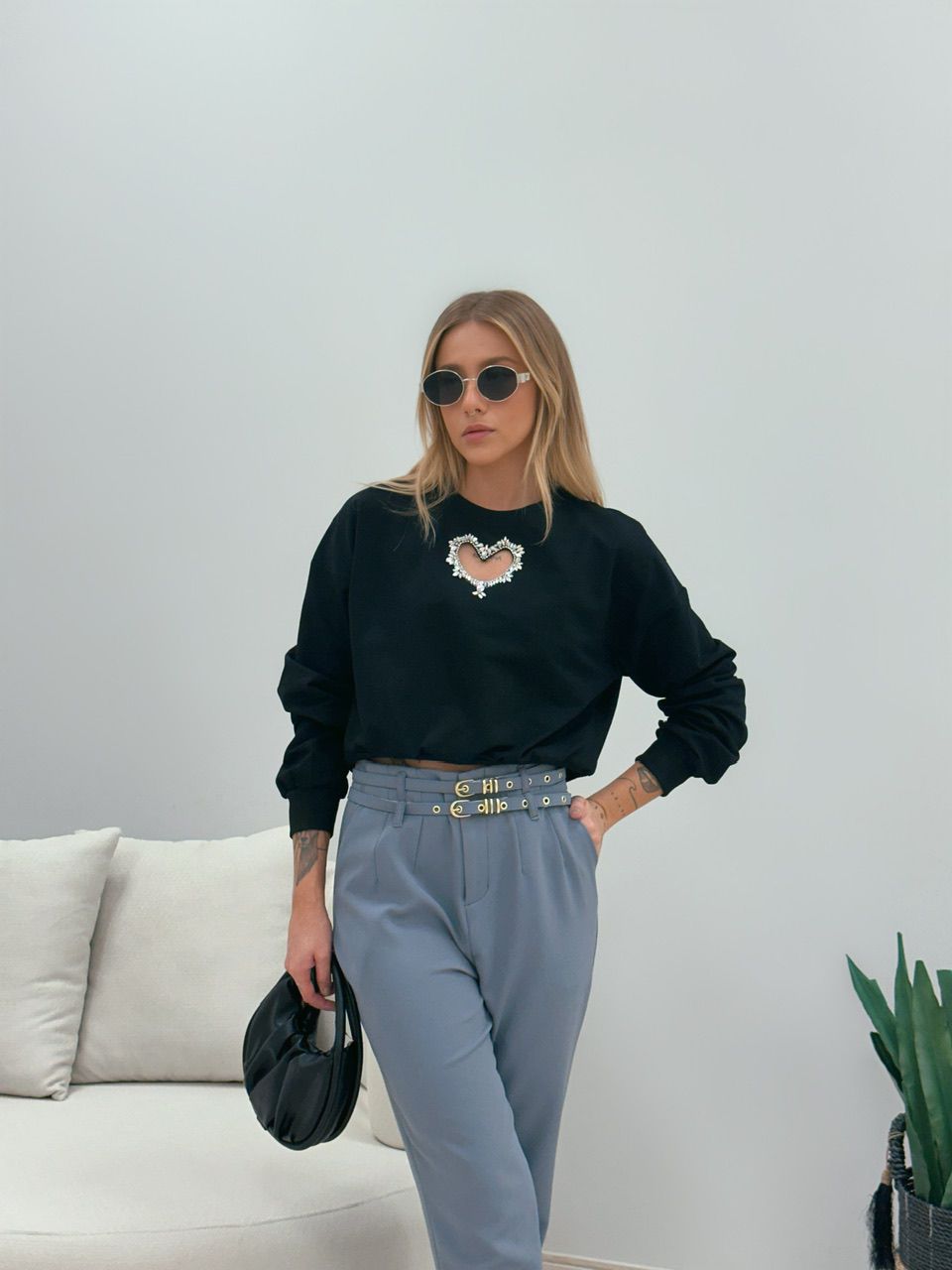 CALÇA YARA SKINNY CINZA